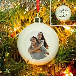Personalised You and Me Photo Bauble
