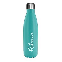 Personalised Water Bottle With Screw Lid Mint with Script Name