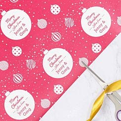 Ryman Personalised Christmas Bauble Wrapping Paper 1m x 50cm