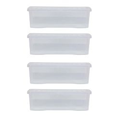 Wham Crystal CD Shallow Shelf Box and Lid Pack of 4 Clear