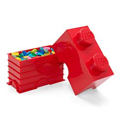 LEGO Storage Brick 2 Stud in Red