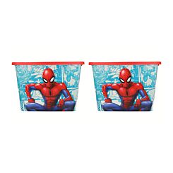 Spiderman Storage Boxes 23L Pack of 2