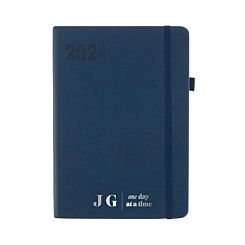 Personalised Ryman Soft Cover Diary A5 Day per Page 2024 One Day At A Time and Initials Silver Font